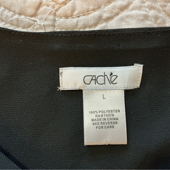 CACHE Y2K Sheer Top Cover Up Tank w Gold Toned Spaghetti Straps Hardware size L - Picture 4 of 14